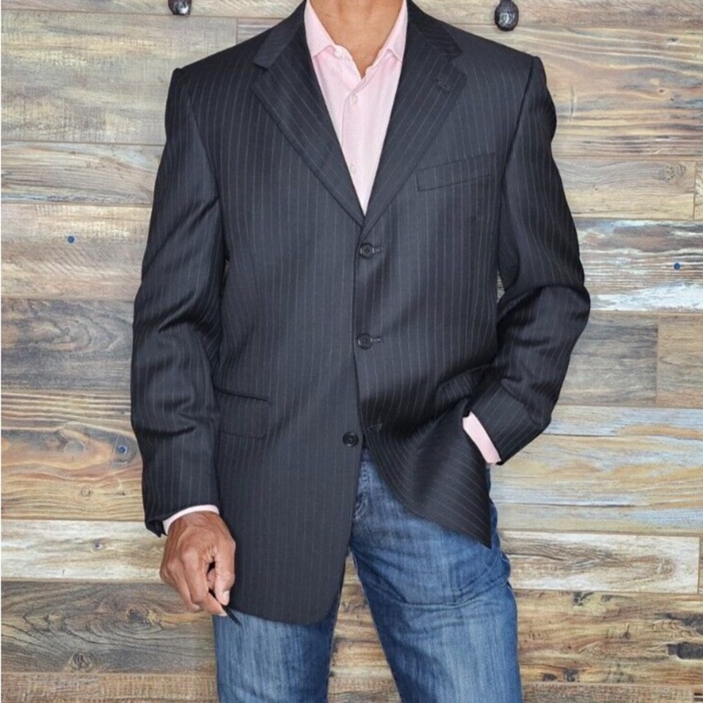 Daniel Cremieux Charcoal Pinstripe Blazer, fabric by Loro piana.